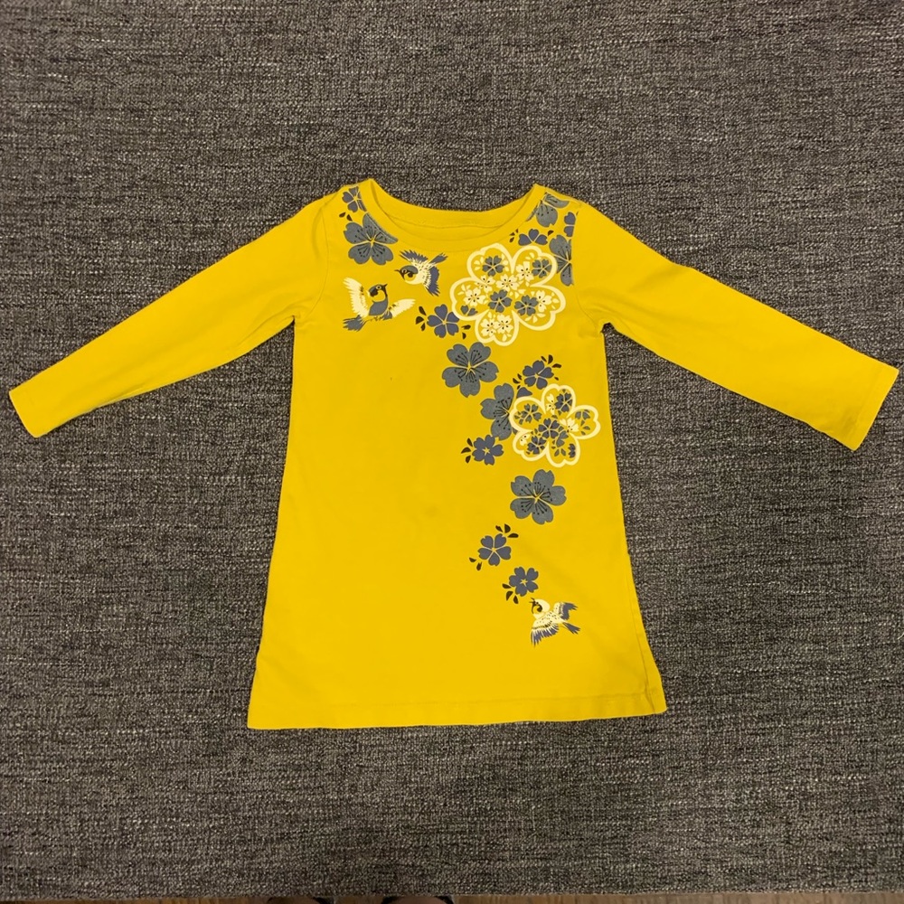 Tea Collection Yellow Floral Print Dress